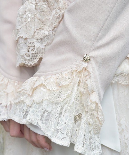 セール】レースフリル編上ジャケット（テーラードジャケット）｜axes