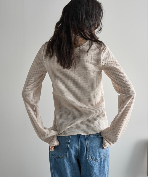 THE YOn(ザヨン)の「2WAYリップルジャガードサマーカーディガン(Tシャツ/カットソー・レディース・アイボリー/ライム/ブラウン/ミント・FREE)」の16枚目の写真