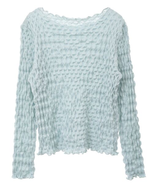 AMERICAN HOLIC(アメリカンホリック)の「ぽこぽこカットプルオーバー(Tシャツ/カットソー・レディース・ライトイエロー/ブルーグリーン/アイボリー/ブラック・L/M)」の6枚目の写真