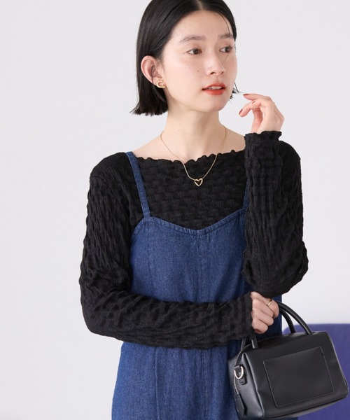 AMERICAN HOLIC(アメリカンホリック)の「ぽこぽこカットプルオーバー(Tシャツ/カットソー・レディース・ライトイエロー/ブルーグリーン/アイボリー/ブラック・L/M)」の2枚目の写真