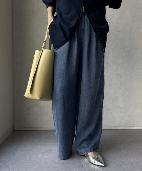 リヨセルワイドデニム（デニムパンツ）｜DouDou（ドゥドゥ）の