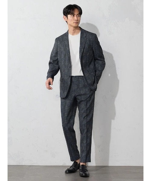 Perfect Suit FActory（パーフェクトスーツファクトリー）の「TOKYORUN　ストレッチ　セットアップパンツ　チェック　ブルー（スラックス・メンズ・ブルー・M/L/LL）」の3枚目の写真