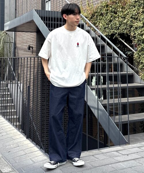 CIAOPANIC TYPY（チャオパニックティピー）の「【ojisan】ユニセックスワンポイントサガラ刺繍半袖Tee（Tシャツ/カットソー・レディース・イエロー/ホワイト系その他/ホワイト/チャコールグレー/グレー/ブラック系その他/ホワイト系その他2/グリーン系その他・LARGE/MEDIUM）」の11枚目の写真