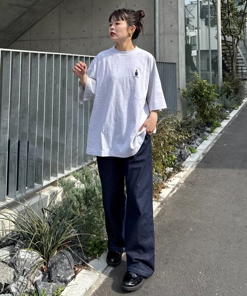 CIAOPANIC TYPY（チャオパニックティピー）の「【ojisan】ユニセックスワンポイントサガラ刺繍半袖Tee（Tシャツ/カットソー・レディース・イエロー/ホワイト系その他/ホワイト/チャコールグレー/グレー/ブラック系その他/ホワイト系その他2/グリーン系その他・LARGE/MEDIUM）」の13枚目の写真