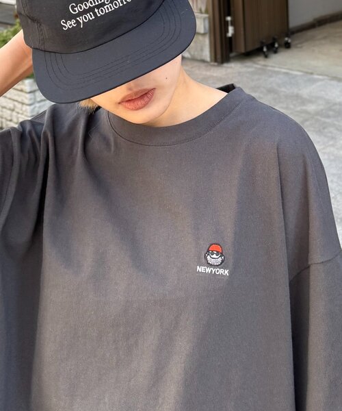 CIAOPANIC TYPY（チャオパニックティピー）の「【ojisan】ユニセックスワンポイントサガラ刺繍半袖Tee（Tシャツ/カットソー・レディース・イエロー/ホワイト系その他/ホワイト/チャコールグレー/グレー/ブラック系その他/ホワイト系その他2/グリーン系その他・LARGE/MEDIUM）」の14枚目の写真