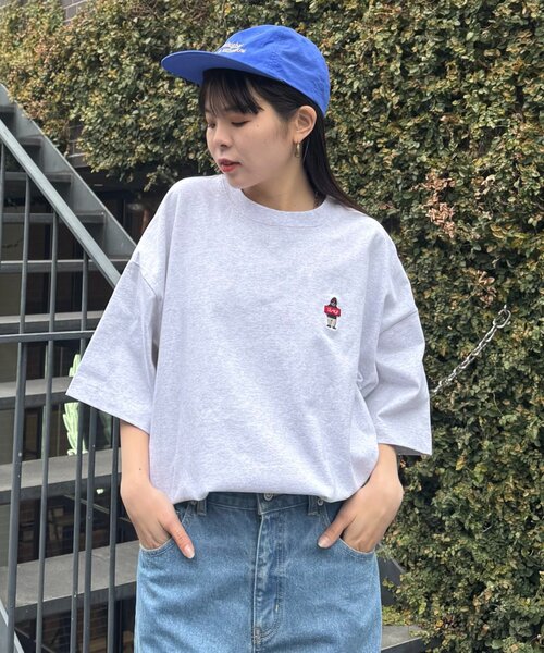 CIAOPANIC TYPY（チャオパニックティピー）の「【ojisan】ユニセックスワンポイントサガラ刺繍半袖Tee（Tシャツ/カットソー・レディース・イエロー/ホワイト系その他/ホワイト/チャコールグレー/グレー/ブラック系その他/ホワイト系その他2/グリーン系その他・LARGE/MEDIUM）」の20枚目の写真