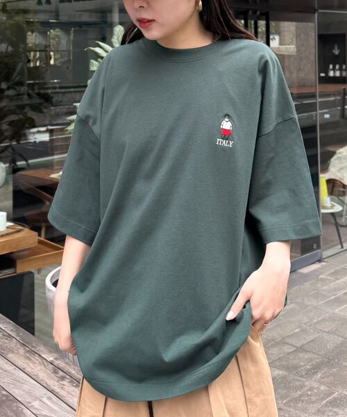 CIAOPANIC TYPY（チャオパニックティピー）の「【ojisan】ユニセックスワンポイントサガラ刺繍半袖Tee（Tシャツ/カットソー・レディース・イエロー/ホワイト系その他/ホワイト/チャコールグレー/グレー/ブラック系その他/ホワイト系その他2/グリーン系その他・LARGE/MEDIUM）」の22枚目の写真