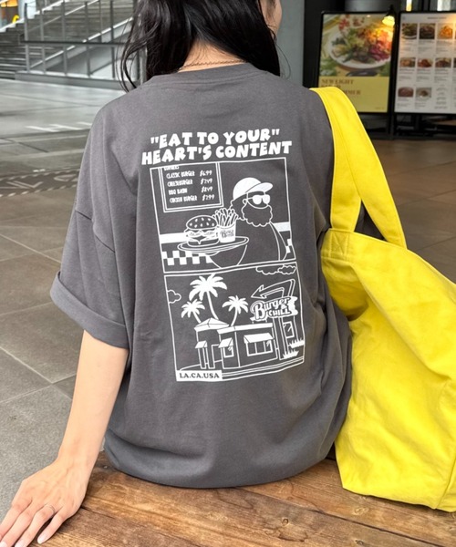 CIAOPANIC TYPY（チャオパニックティピー）の「【ojisan】ユニセックスワンポイントサガラ刺繍半袖Tee（Tシャツ/カットソー・レディース・イエロー/ホワイト系その他/ホワイト/チャコールグレー/グレー/ブラック系その他/ホワイト系その他2/グリーン系その他・LARGE/MEDIUM）」の5枚目の写真