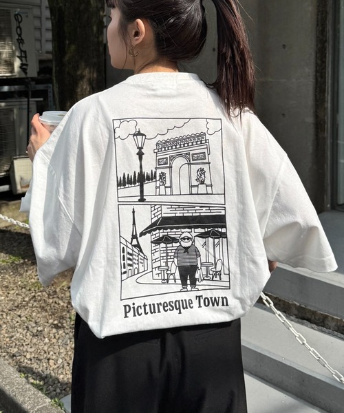 CIAOPANIC TYPY（チャオパニックティピー）の「【ojisan】ユニセックスワンポイントサガラ刺繍半袖Tee（Tシャツ/カットソー・レディース・イエロー/ホワイト系その他/ホワイト/チャコールグレー/グレー/ブラック系その他/ホワイト系その他2/グリーン系その他・LARGE/MEDIUM）」の2枚目の写真