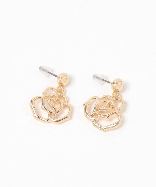 niko and...（ニコアンド）の「バラモチーフピアス（ピアス（両耳用）・レディース・グレー/イエロー・0）」の5枚目の写真