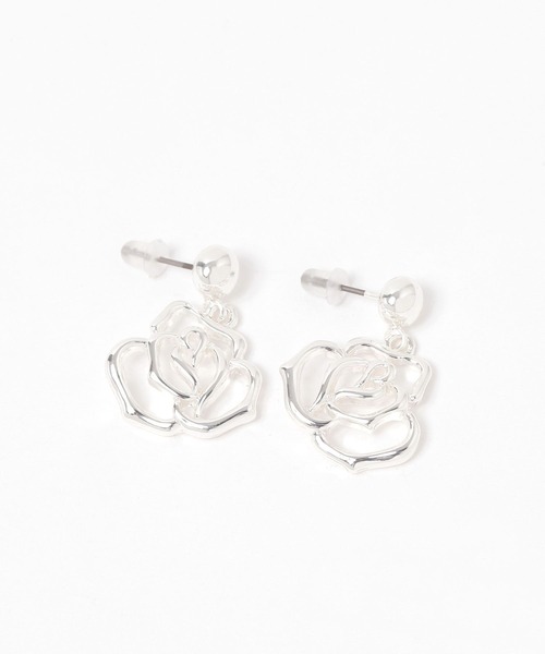 niko and...（ニコアンド）の「バラモチーフピアス（ピアス（両耳用）・レディース・グレー/イエロー・0）」の6枚目の写真