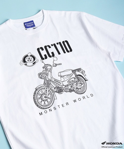 WESTSEA(ウエストシー)の「HONDA × MONSTER WORLD プリント ワンポイント刺繍 半袖Tシャツ(Tシャツ/カットソー・メンズ・ホワイト/ブラック系その他/ブラック/ホワイト系その他・M/L)」の2枚目の写真
