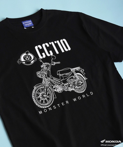 WESTSEA(ウエストシー)の「HONDA × MONSTER WORLD プリント ワンポイント刺繍 半袖Tシャツ(Tシャツ/カットソー・メンズ・ホワイト/ブラック系その他/ブラック/ホワイト系その他・M/L)」の4枚目の写真