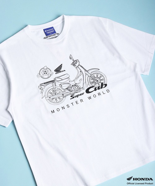 WESTSEA(ウエストシー)の「HONDA × MONSTER WORLD プリント ワンポイント刺繍 半袖Tシャツ(Tシャツ/カットソー・メンズ・ホワイト/ブラック系その他/ブラック/ホワイト系その他・M/L)」の7枚目の写真