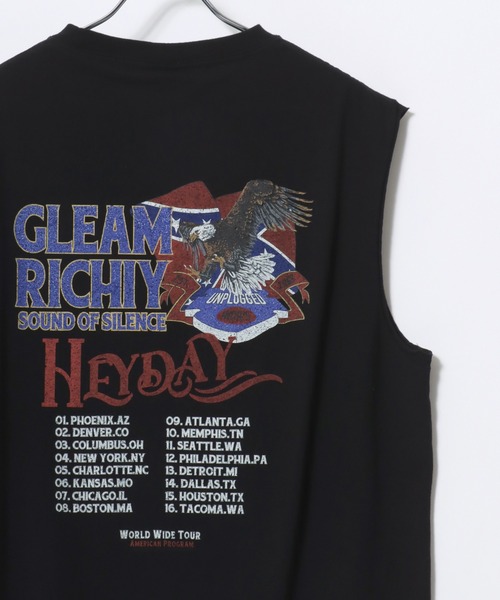 POWER TO THE PEOPLE（パワートゥーザピープル）の「POWER TO THE PEOPLE/パワートゥザピープル ヴィンテージ古着ライク フロント バックプリント ノースリーブTシャツ レディース メンズ トップス（Tシャツ/カットソー・レディース・オフホワイト/ブラック/ブラック系その他/ブラック系その他2/グレー系その他/ホワイト系その他/グレー系その他2/チャコール/ホワイト系その他2・LL/L/M）」の5枚目の写真