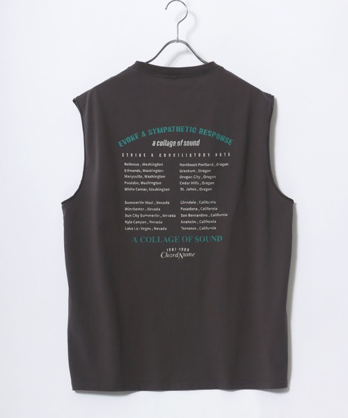 POWER TO THE PEOPLE（パワートゥーザピープル）の「POWER TO THE PEOPLE/パワートゥザピープル ヴィンテージ古着ライク フロント バックプリント ノースリーブTシャツ レディース メンズ トップス（Tシャツ/カットソー・レディース・オフホワイト/ブラック/ブラック系その他/ブラック系その他2/グレー系その他/ホワイト系その他/グレー系その他2/チャコール/ホワイト系その他2・LL/L/M）」の17枚目の写真