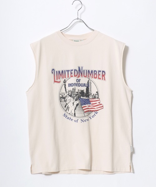 POWER TO THE PEOPLE（パワートゥーザピープル）の「POWER TO THE PEOPLE/パワートゥザピープル ヴィンテージ古着ライク フロント バックプリント ノースリーブTシャツ レディース メンズ トップス（Tシャツ/カットソー・レディース・オフホワイト/ブラック/ブラック系その他/ブラック系その他2/グレー系その他/ホワイト系その他/グレー系その他2/チャコール/ホワイト系その他2・LL/L/M）」の20枚目の写真