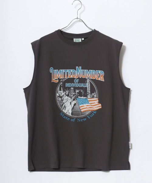 POWER TO THE PEOPLE（パワートゥーザピープル）の「POWER TO THE PEOPLE/パワートゥザピープル ヴィンテージ古着ライク フロント バックプリント ノースリーブTシャツ レディース メンズ トップス（Tシャツ/カットソー・レディース・オフホワイト/ブラック/ブラック系その他/ブラック系その他2/グレー系その他/ホワイト系その他/グレー系その他2/チャコール/ホワイト系その他2・LL/L/M）」の22枚目の写真