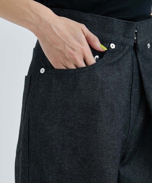 STUDIOUS 美品♡ジョンローレンスサリバン デニムワイドパンツ BLACK JOHN LAWRENCE SULLIVAN/ジョンローレンスサリバン】RIGID DENIM