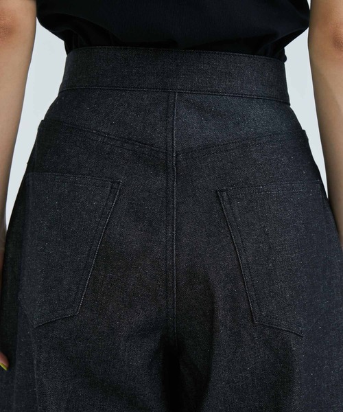 美品　ジョンローレンスサリバン　ブラック　ワイドデニム WASHED DENIM WIDE PANTS