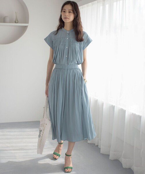 組曲 L(クミキョク オオキイサイズ)の「ギャザーライトデシン パンツ(その他パンツ・レディース・アイボリー系/ネイビー系/スモーキーグリーン系・5/6/7)」の22枚目の写真