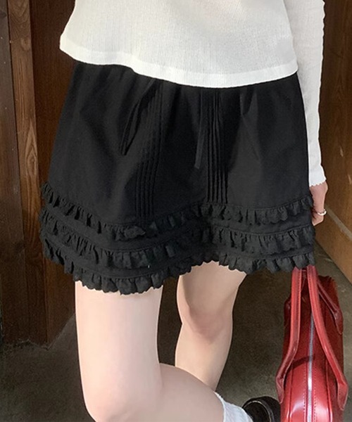 HOOK(フック)の「【HOOK】for girls レースフリルガーリースカート(スカート・レディース・ホワイト/ブラック・SMALL/MEDIUM/LARGE)」の2枚目の写真
