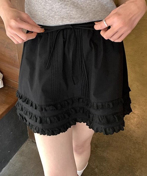 HOOK(フック)の「【HOOK】for girls レースフリルガーリースカート(スカート・レディース・ホワイト/ブラック・SMALL/MEDIUM/LARGE)」の12枚目の写真