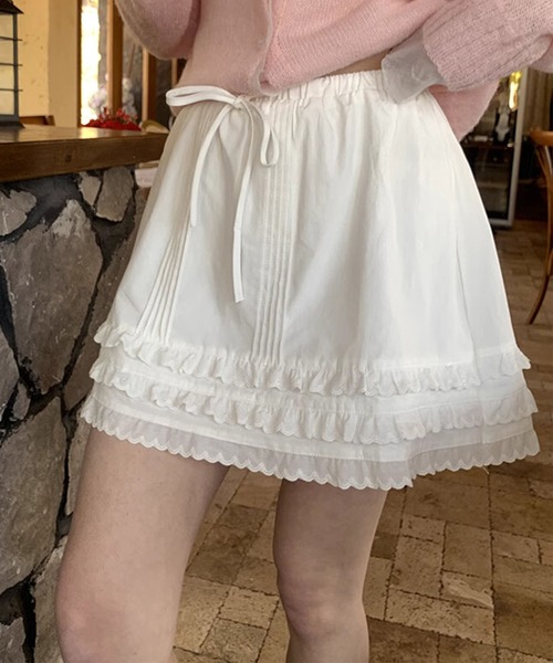 HOOK(フック)の「【HOOK】for girls レースフリルガーリースカート(スカート・レディース・ホワイト/ブラック・SMALL/MEDIUM/LARGE)」の20枚目の写真