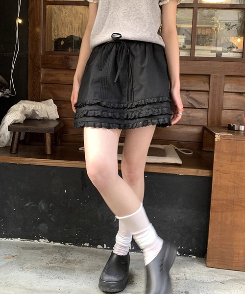 HOOK(フック)の「【HOOK】for girls レースフリルガーリースカート(スカート・レディース・ホワイト/ブラック・SMALL/MEDIUM/LARGE)」の5枚目の写真