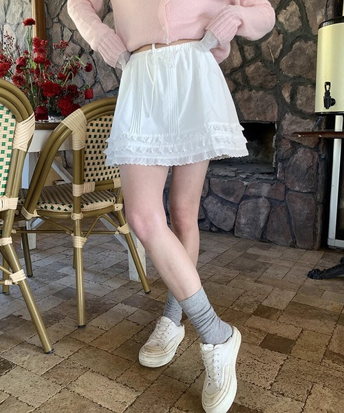 HOOK(フック)の「【HOOK】for girls レースフリルガーリースカート(スカート・レディース・ホワイト/ブラック・SMALL/MEDIUM/LARGE)」の15枚目の写真