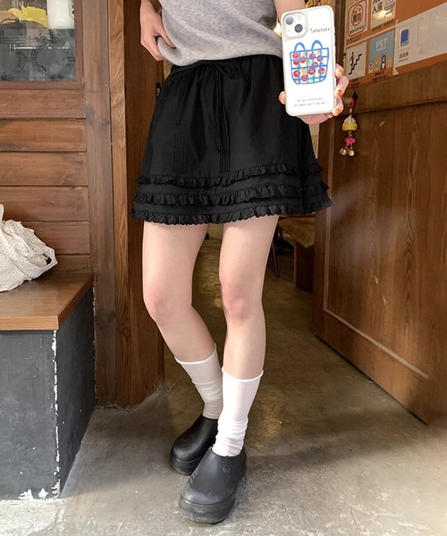 HOOK(フック)の「【HOOK】for girls レースフリルガーリースカート(スカート・レディース・ホワイト/ブラック・SMALL/MEDIUM/LARGE)」の9枚目の写真