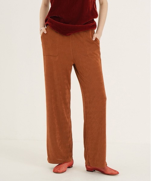 CLANE(クラネ)の「BRIGHT JERSEY PANTS(その他パンツ・レディース・オレンジ/アイボリー/ブラック・0/2/1)」の1枚目の写真
