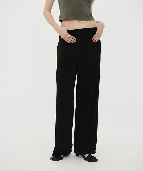 CLANE(クラネ)の「BRIGHT JERSEY PANTS(その他パンツ・レディース・オレンジ/アイボリー/ブラック・0/2/1)」の3枚目の写真