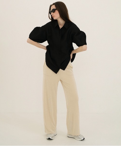 CLANE(クラネ)の「BRIGHT JERSEY PANTS(その他パンツ・レディース・オレンジ/アイボリー/ブラック・0/2/1)」の4枚目の写真