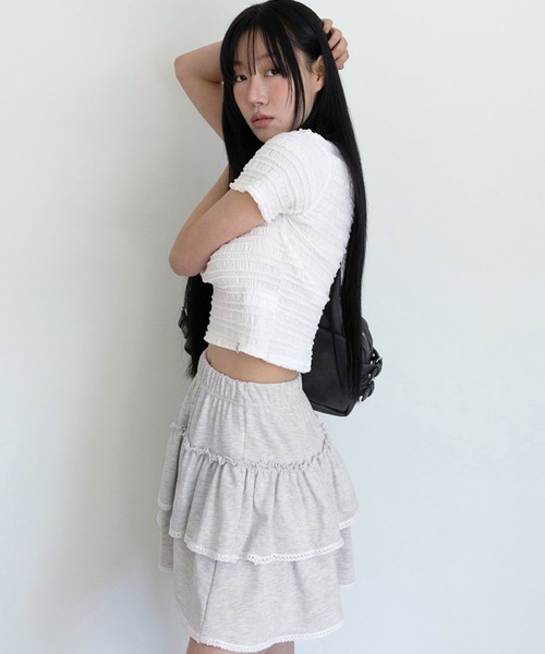 3.3 Field Trip （3.3フィールドトリップ）の「3.3 Field Trip／クロップＴ（Tシャツ/カットソー・レディース・ブラック/アイボリー・FREE）」の5枚目の写真