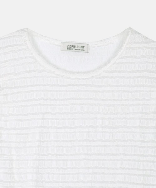 3.3 Field Trip （3.3フィールドトリップ）の「3.3 Field Trip／クロップＴ（Tシャツ/カットソー・レディース・ブラック/アイボリー・FREE）」の19枚目の写真