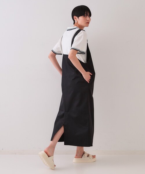 OPAQUE.CLIP（オペークドットクリップ）の「フロントZIPワークジャンスカ【洗濯機洗い可】（ワンピース・レディース・ブラック/ダークオリーブ・40/38）」の5枚目の写真