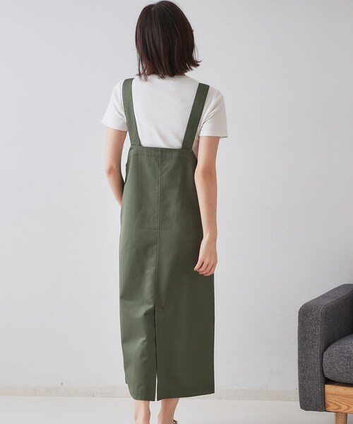 OPAQUE.CLIP（オペークドットクリップ）の「フロントZIPワークジャンスカ【洗濯機洗い可】（ワンピース・レディース・ブラック/ダークオリーブ・40/38）」の7枚目の写真