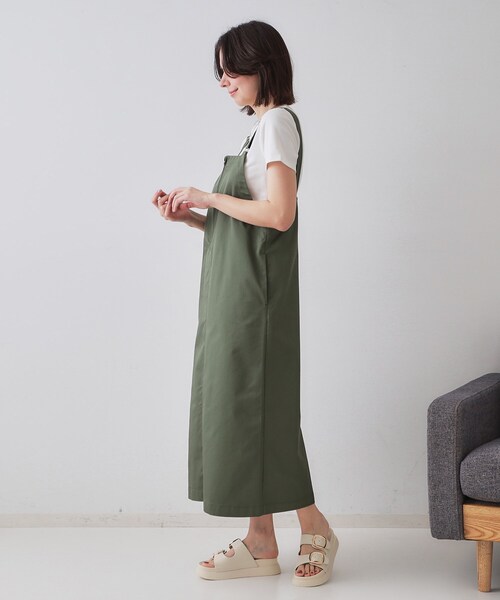 OPAQUE.CLIP（オペークドットクリップ）の「フロントZIPワークジャンスカ【洗濯機洗い可】（ワンピース・レディース・ブラック/ダークオリーブ・40/38）」の9枚目の写真