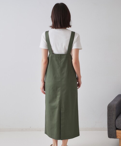 OPAQUE.CLIP（オペークドットクリップ）の「フロントZIPワークジャンスカ【洗濯機洗い可】（ワンピース・レディース・ブラック/ダークオリーブ・40/38）」の13枚目の写真
