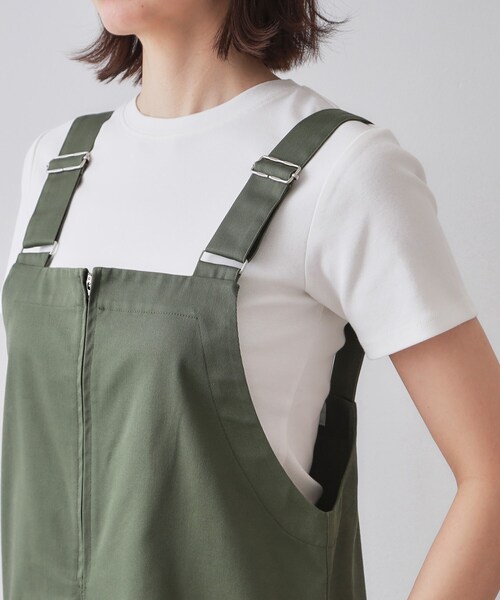 OPAQUE.CLIP（オペークドットクリップ）の「フロントZIPワークジャンスカ【洗濯機洗い可】（ワンピース・レディース・ブラック/ダークオリーブ・40/38）」の16枚目の写真