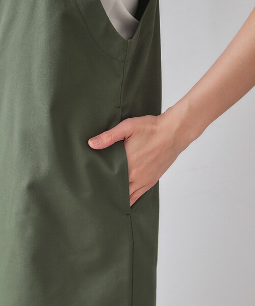 OPAQUE.CLIP（オペークドットクリップ）の「フロントZIPワークジャンスカ【洗濯機洗い可】（ワンピース・レディース・ブラック/ダークオリーブ・40/38）」の17枚目の写真