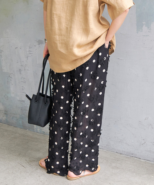 Spick & Span(スピックアンドスパン)の「《追加》crinkle crinkle crinkle 3D embroidery dot pants CC-2508(その他パンツ・レディース・ブラック・FREE)」の10枚目の写真