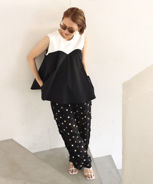 Spick & Span(スピックアンドスパン)の「《追加》crinkle crinkle crinkle 3D embroidery dot pants CC-2508(その他パンツ・レディース・ブラック・FREE)」の11枚目の写真