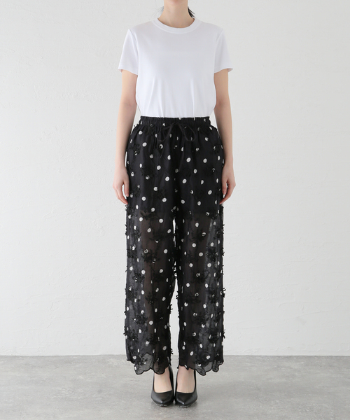 Spick & Span(スピックアンドスパン)の「《追加》crinkle crinkle crinkle 3D embroidery dot pants CC-2508(その他パンツ・レディース・ブラック・FREE)」の14枚目の写真