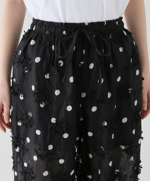追加》crinkle crinkle crinkle 3D embroidery dot pants CC
