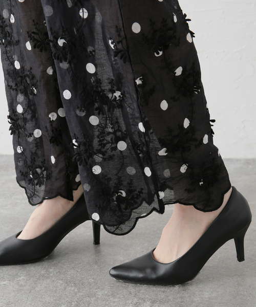 スピックアンドスパン　crinkle crinkle crinkle ドット柄 追加》crinkle crinkle crinkle 3D embroidery dot pants CC