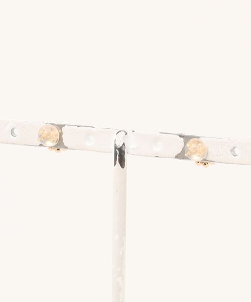 K18・K10 ロードライトガーネット ハートサークル ワンポイントピアス