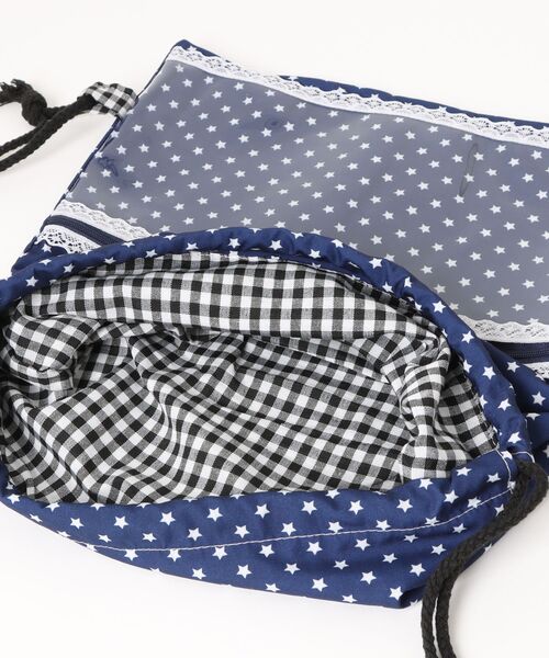 SPINNS(スピンズ)の「推しを入れられるポケットつき!痛バッグ/ナップサック(バックパック/リュック・レディース・ブルー/ホワイト・ONESIZE)」の7枚目の写真