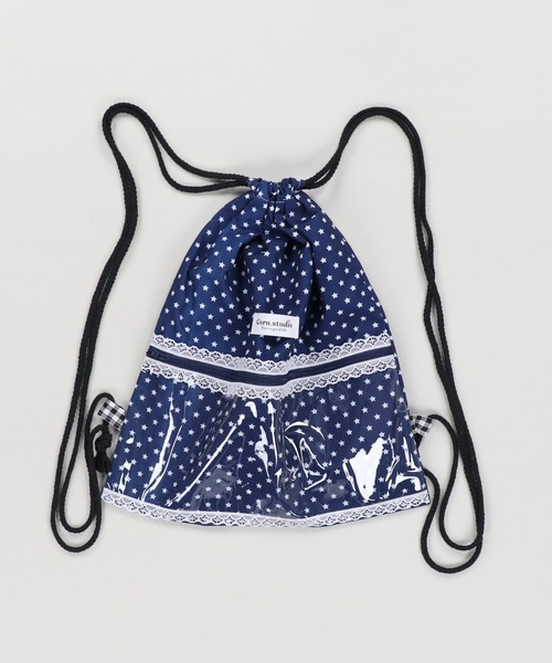 SPINNS(スピンズ)の「推しを入れられるポケットつき!痛バッグ/ナップサック(バックパック/リュック・レディース・ブルー/ホワイト・ONESIZE)」の4枚目の写真